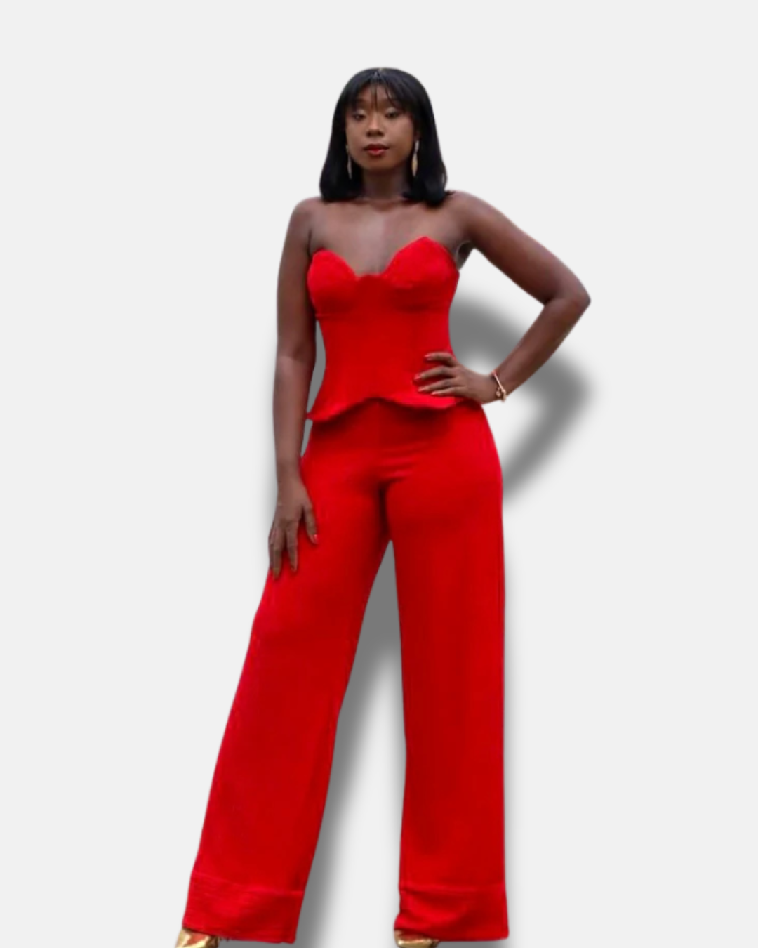 Custom Corset & Wide-Leg Ponte Set