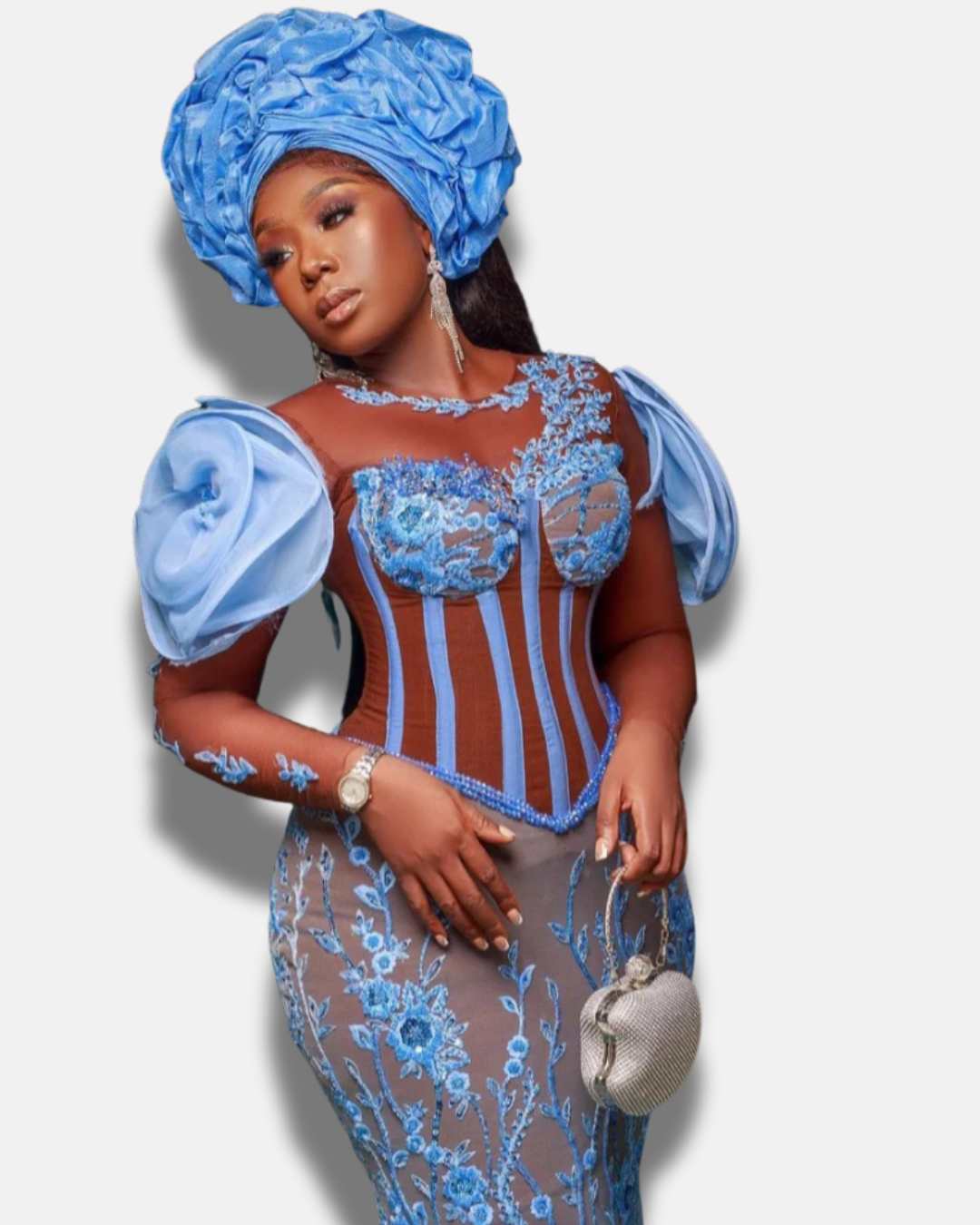 Custom Beaded Lace Couture Gown