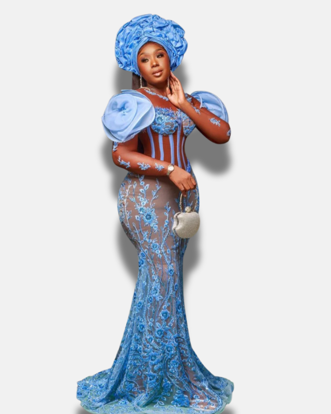 Custom Beaded Lace Couture Gown