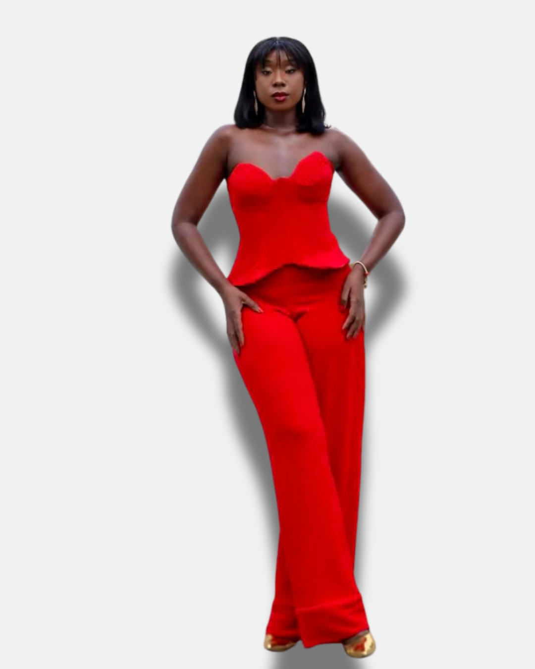 Custom Corset & Wide-Leg Ponte Set