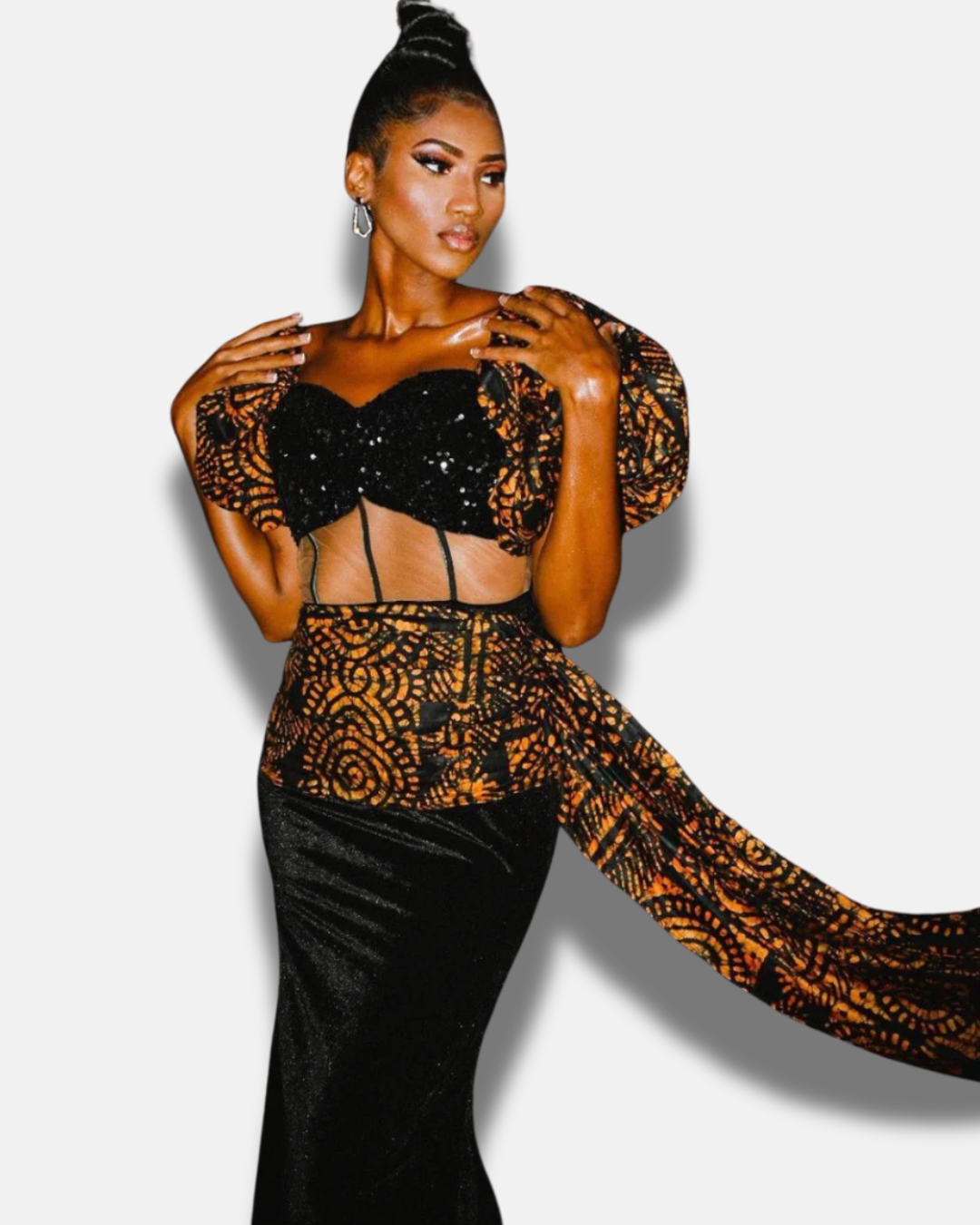 Custom Velvet & Batik Kindeli Gown